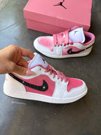New Pink Black Swarovski Women’s Air Jordan 1 Low Shoes