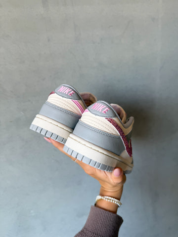 Gray Pink Swarovski Womens Nike Dunk Shoes