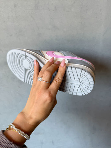 Gray Pink Swarovski Womens Nike Dunk Shoes