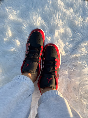 ✨NEW✨Patent🍒Cherry Red Swarovski Women’s Air Jordan 1 Low Shoes