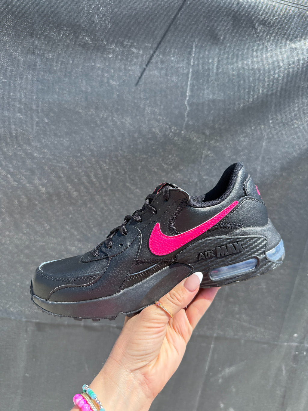 Black Hot Pink Swarovski Womens Nike Shoes