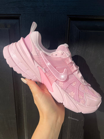 Pink Lace Special Edition Swarovski Womens Nike V2K Shoes