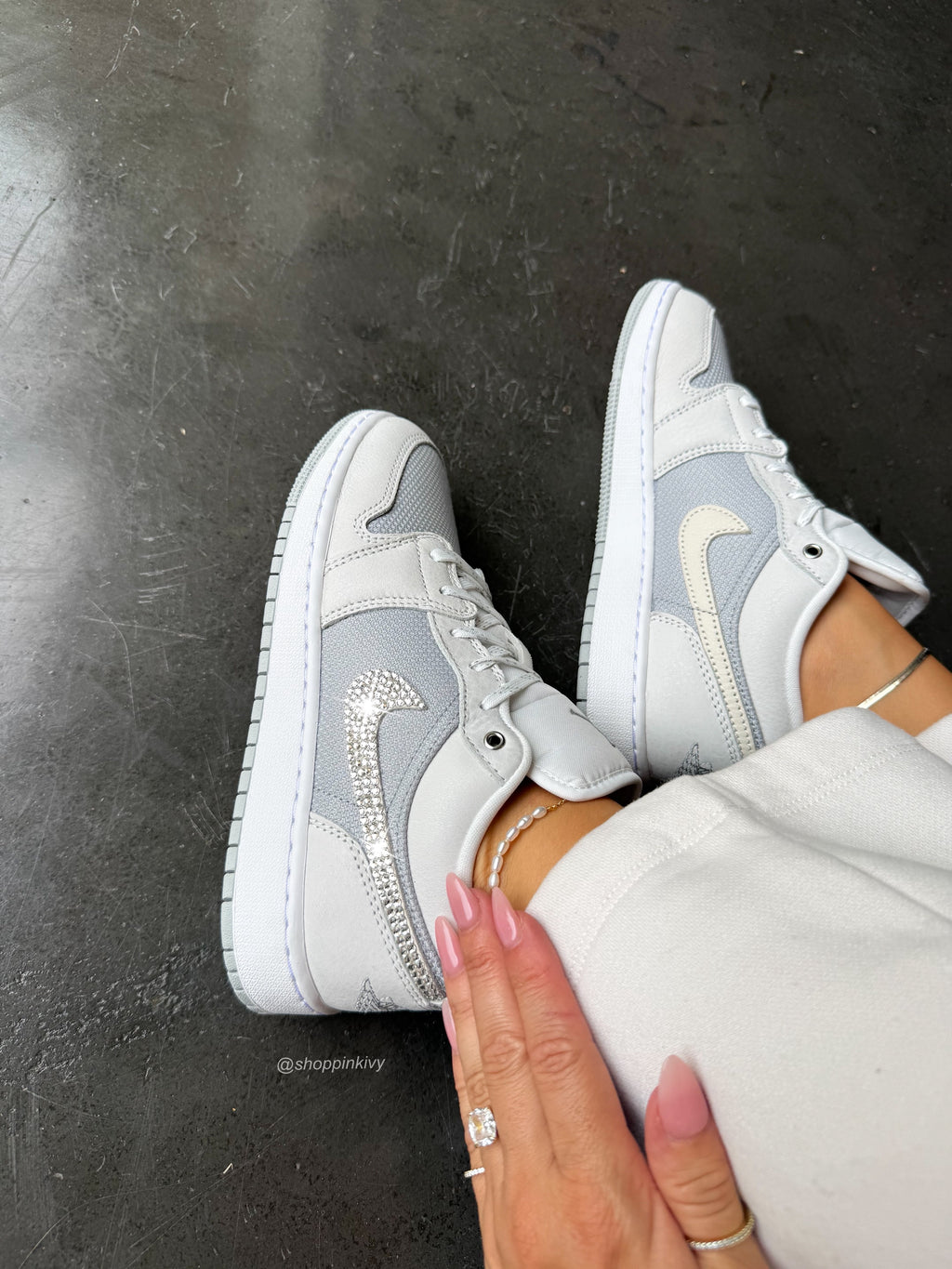 NEW Neutral Fall Swarovski Women’s Air Jordan 1 Low Shoes