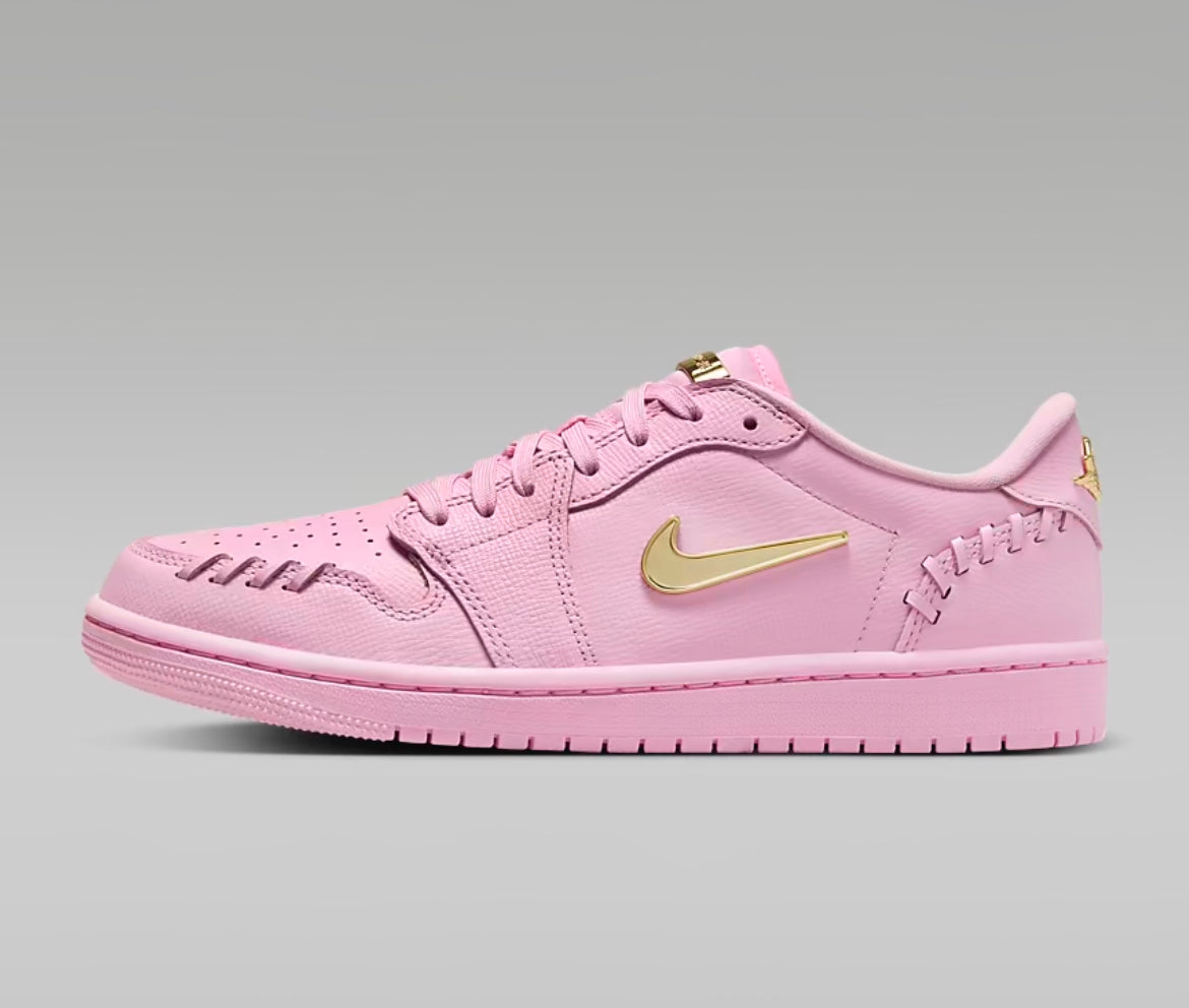 Pre-Order Pink Swarovski Women’s Air Jordan 1 Low Shoes