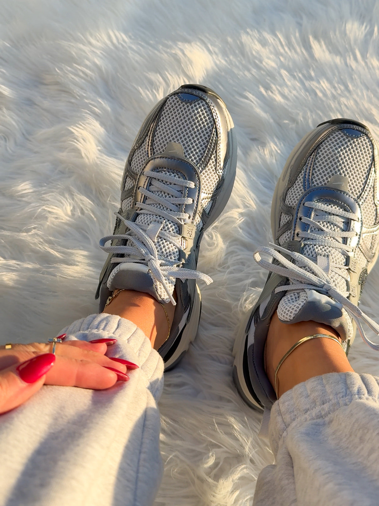 Metallic Gray Swarovski Womens Nike Shoes