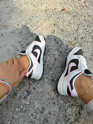 Black White Pink Swarovski Womens Nike Dunk Shoes