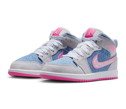 Pink Barbie Denim Baby Toddler Preschool Swarovski Jordan 1 Mid