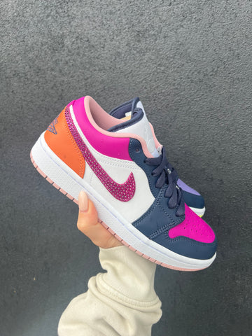Rare Mismatch Swarovski Women’s Air Jordan Retro 1 Low Shoes