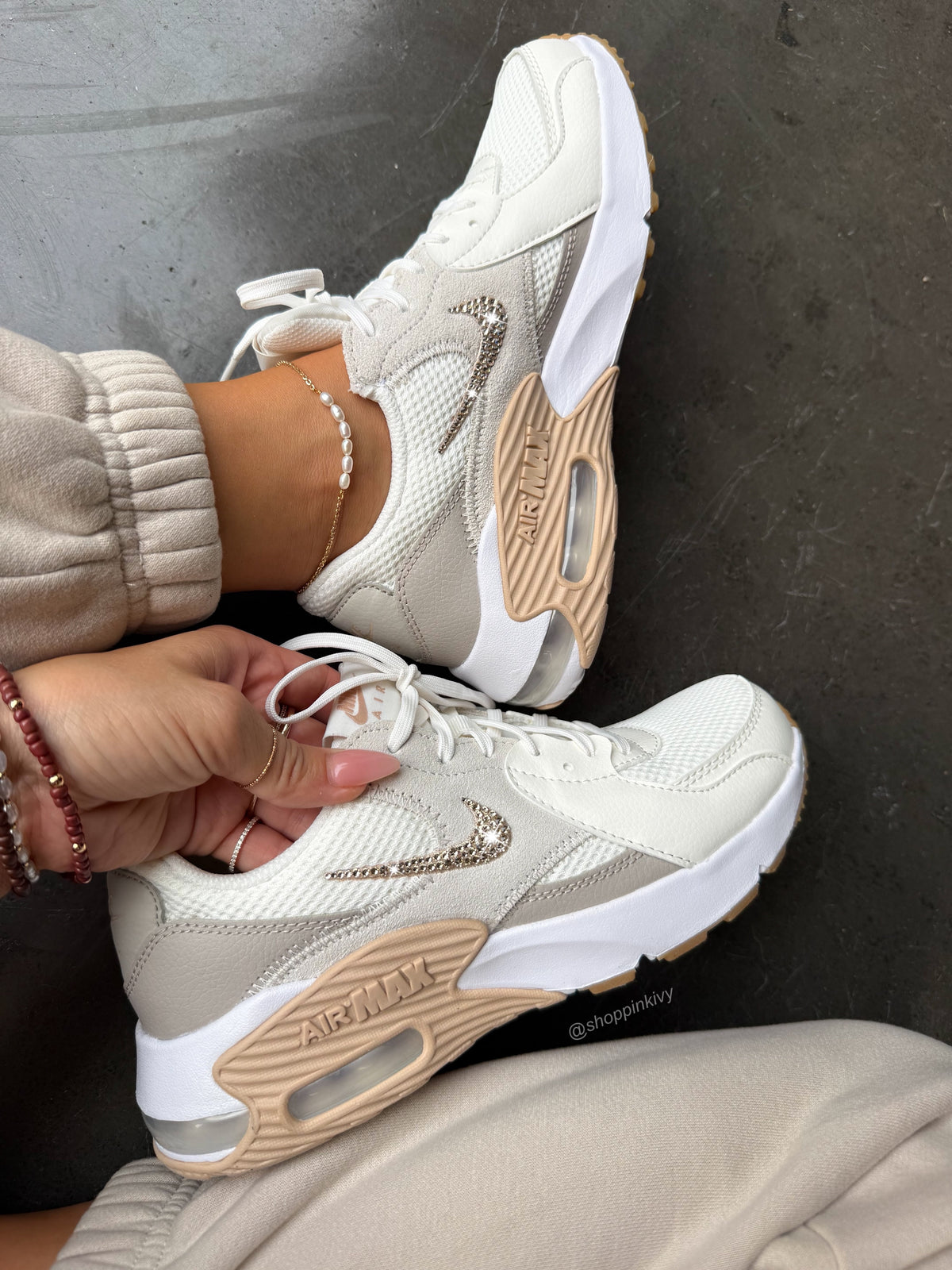 Cream Champagne Nike Swarovski Womens Nike Air Max