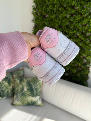 Valentine’s Pink Velvet White Swarovski Nike Air Force 1