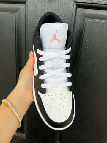 Black White Blush Swarovski Women’s Air Jordan 1 Low Shoes