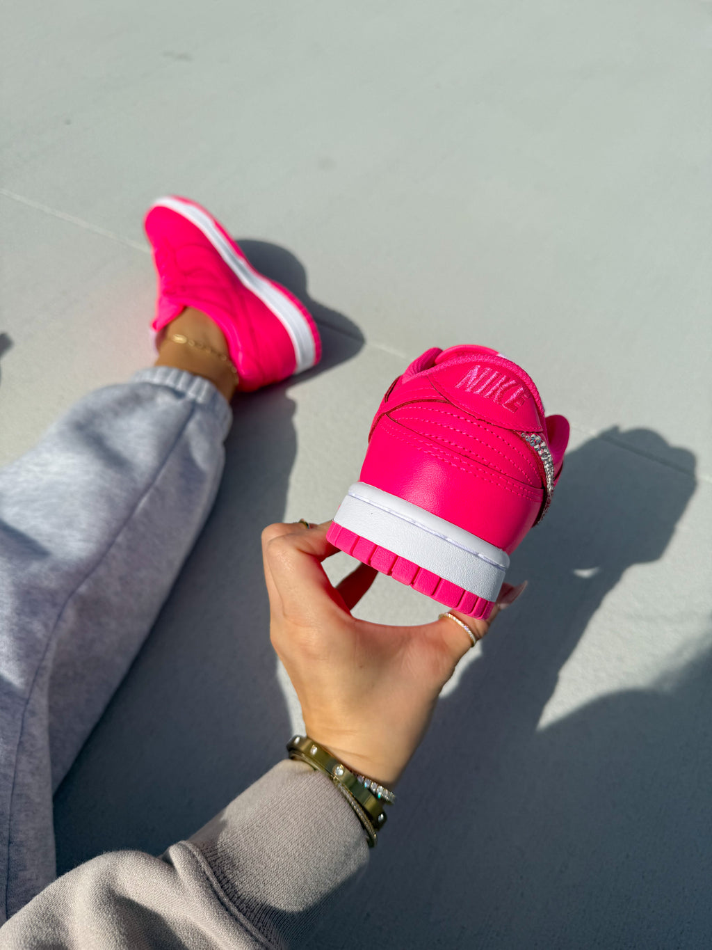 Zapatillas Nike Dunk para mujer de Swarovski rosas