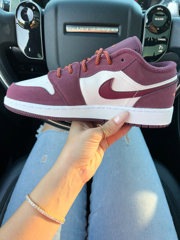 Merlot Swarovski Women’s Air Jordan 1 Low Shoes