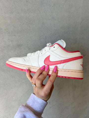 Coral Cream Swarovski Women’s Air Jordan Retro 1 Low Shoes