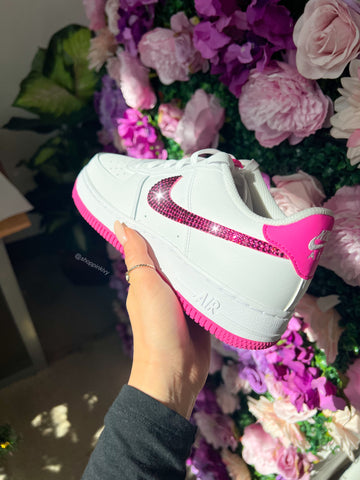 Zapatos bajos Swarovski Air Force 1 para mujer en rosa intenso