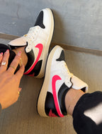 Cream Hot Pink Swarovski Women’s Air Jordan 1 Low Shoes
