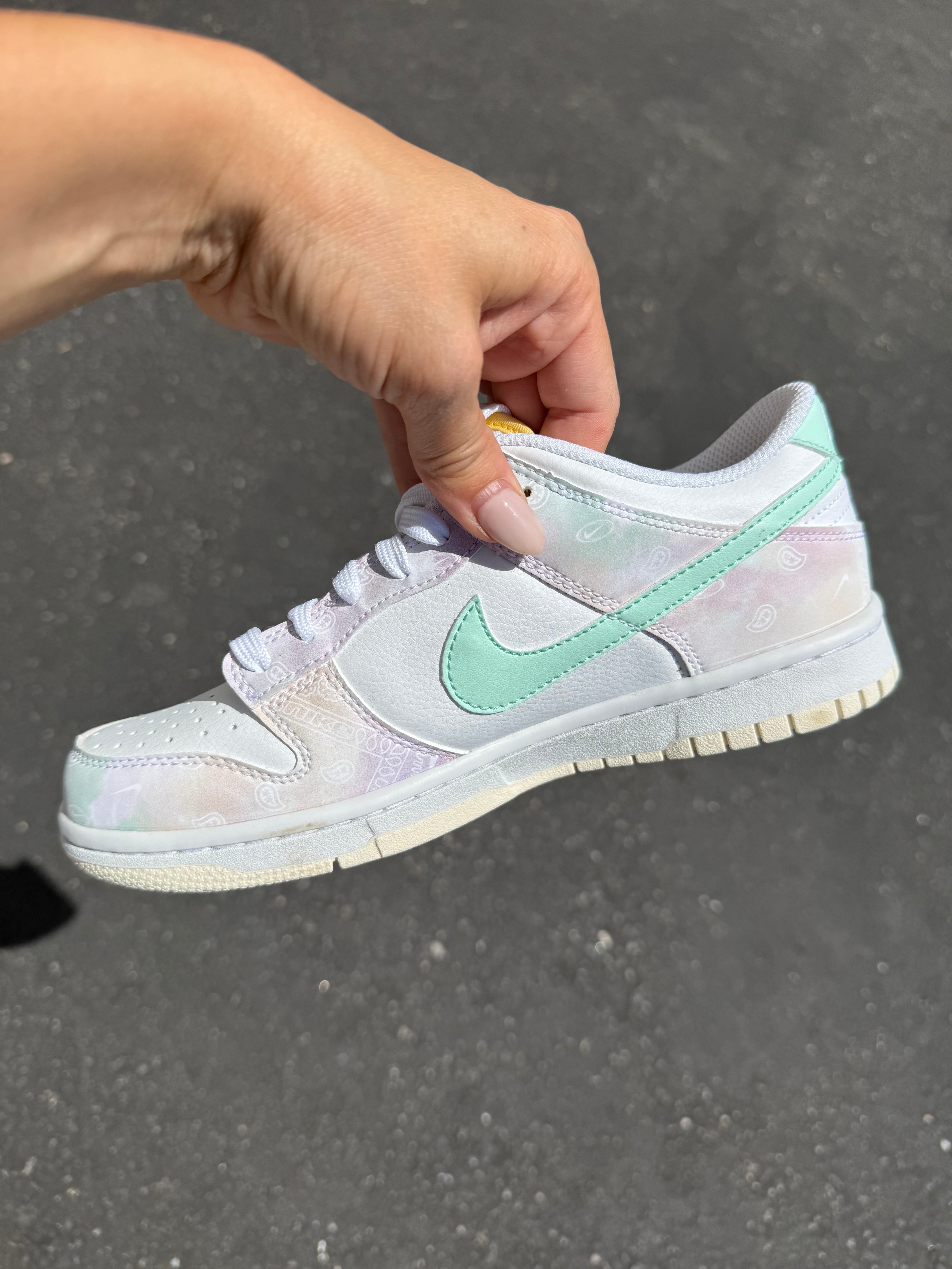 RARE Pastel Paisley Swarovski Womens Nike Dunk Shoes