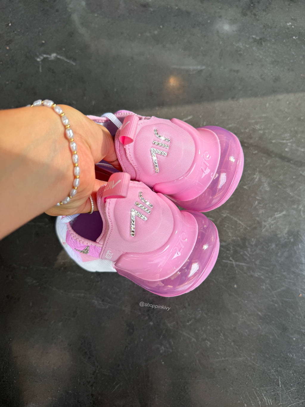 Pink Ombre Swarovski Nike Womens Girls Air 270