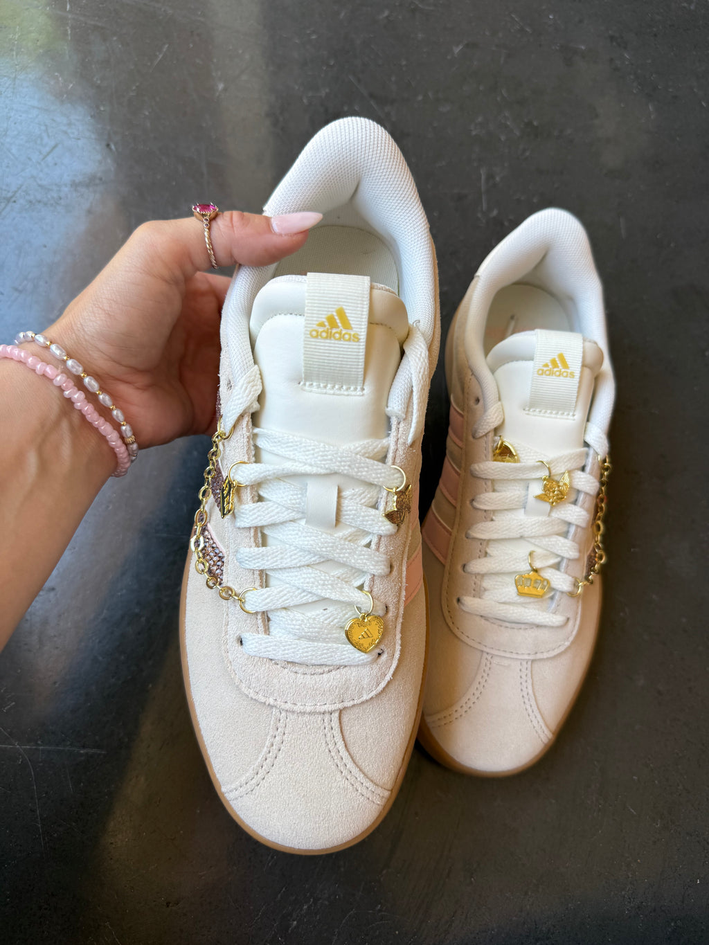 Charmed Cream Blush Pink Swarovski Adidas Women Shoes