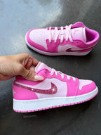 NEW Barbie Pink Swarovski Women’s Air Jordan 1 Low Shoes