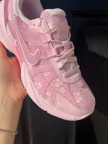 Pink Lace Special Edition Swarovski Womens Nike V2K Shoes