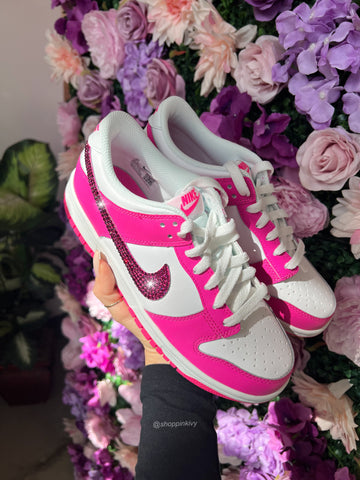 Zapatos Nike Dunk Swarovski para mujer de color rosa fuerte