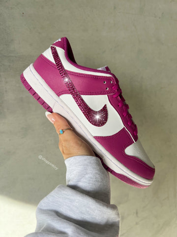 Fuchsia Pink Swarovski Womens Nike Dunk Shoes