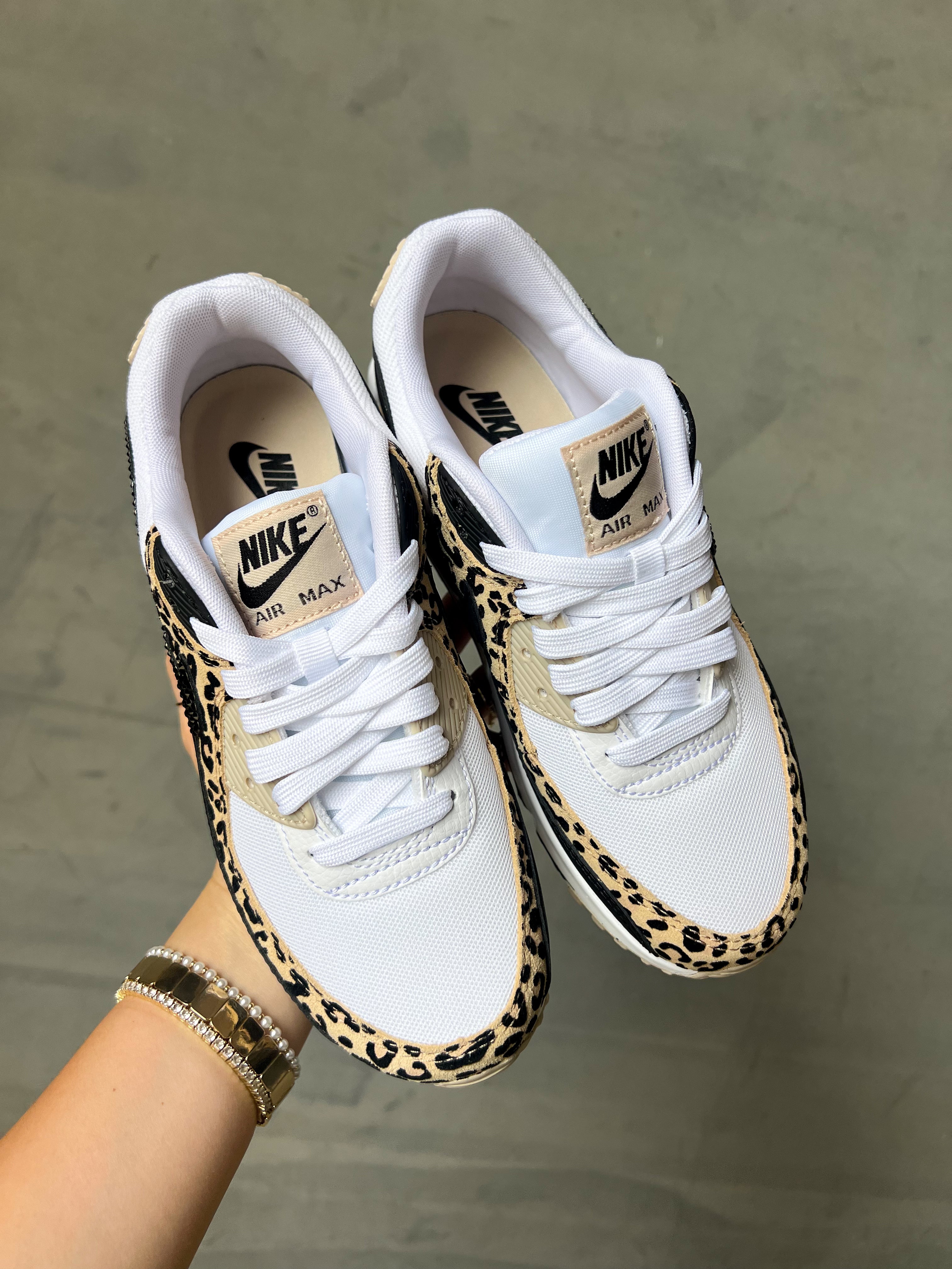 RE-STOCKED Leopard Animal Print Swarovski Womens Nike Air Max 90