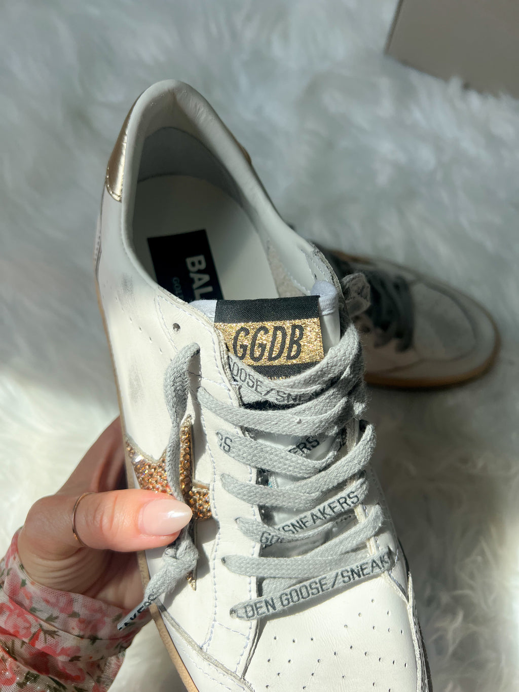 Zapatillas de mujer Gold Golden Goose Swarovski