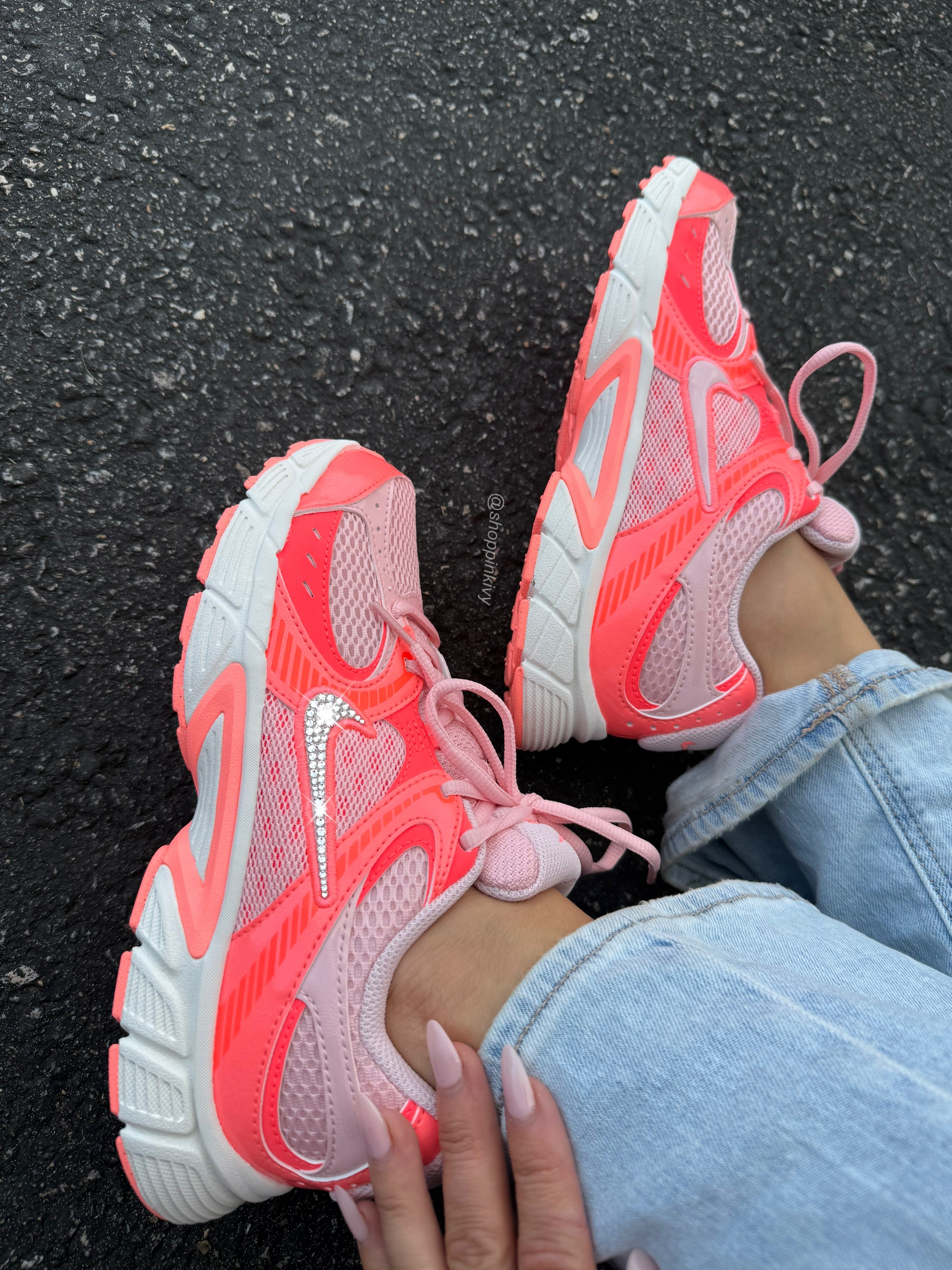 Coral Pink Swarovski Womens Nike Shoes
