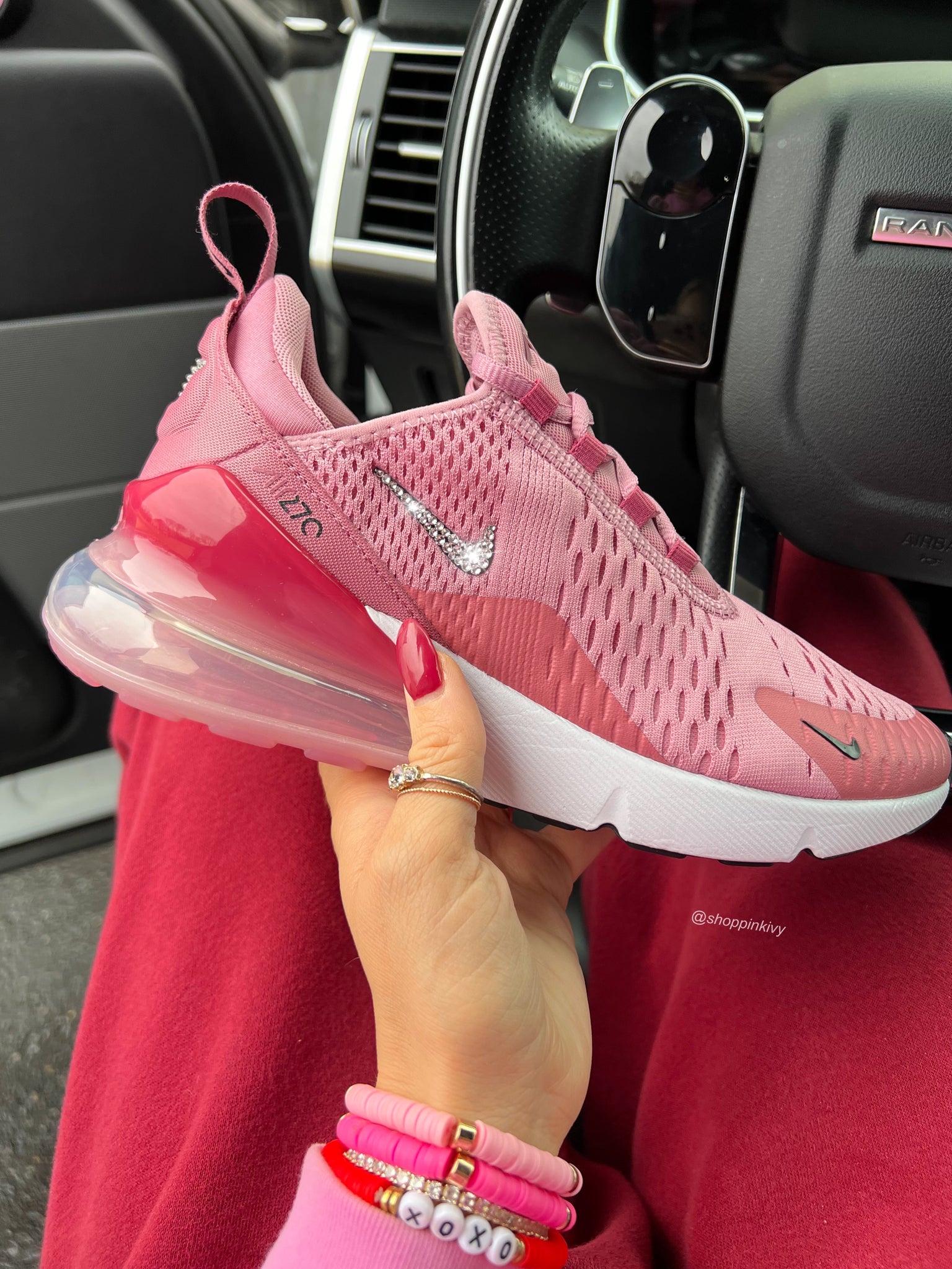 Cherry Pink Swarovski Women's Nike Shoes Air Max 270