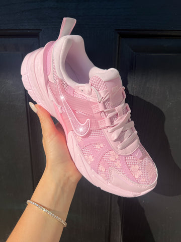 Pink Lace Special Edition Swarovski Womens Nike V2K Shoes