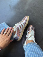 Pink Metallic Swarovski Adidas Samba