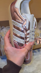 Pink Metallic Swarovski Adidas Samba