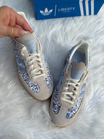 Blue Floral Swarovski Adidas Samba Original