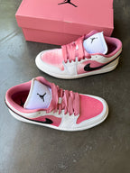New Pink Black Swarovski Women’s Air Jordan 1 Low Shoes