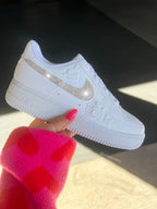 SIZE 8.5 White Roses Swarovski Nike Air Force 1 ST
