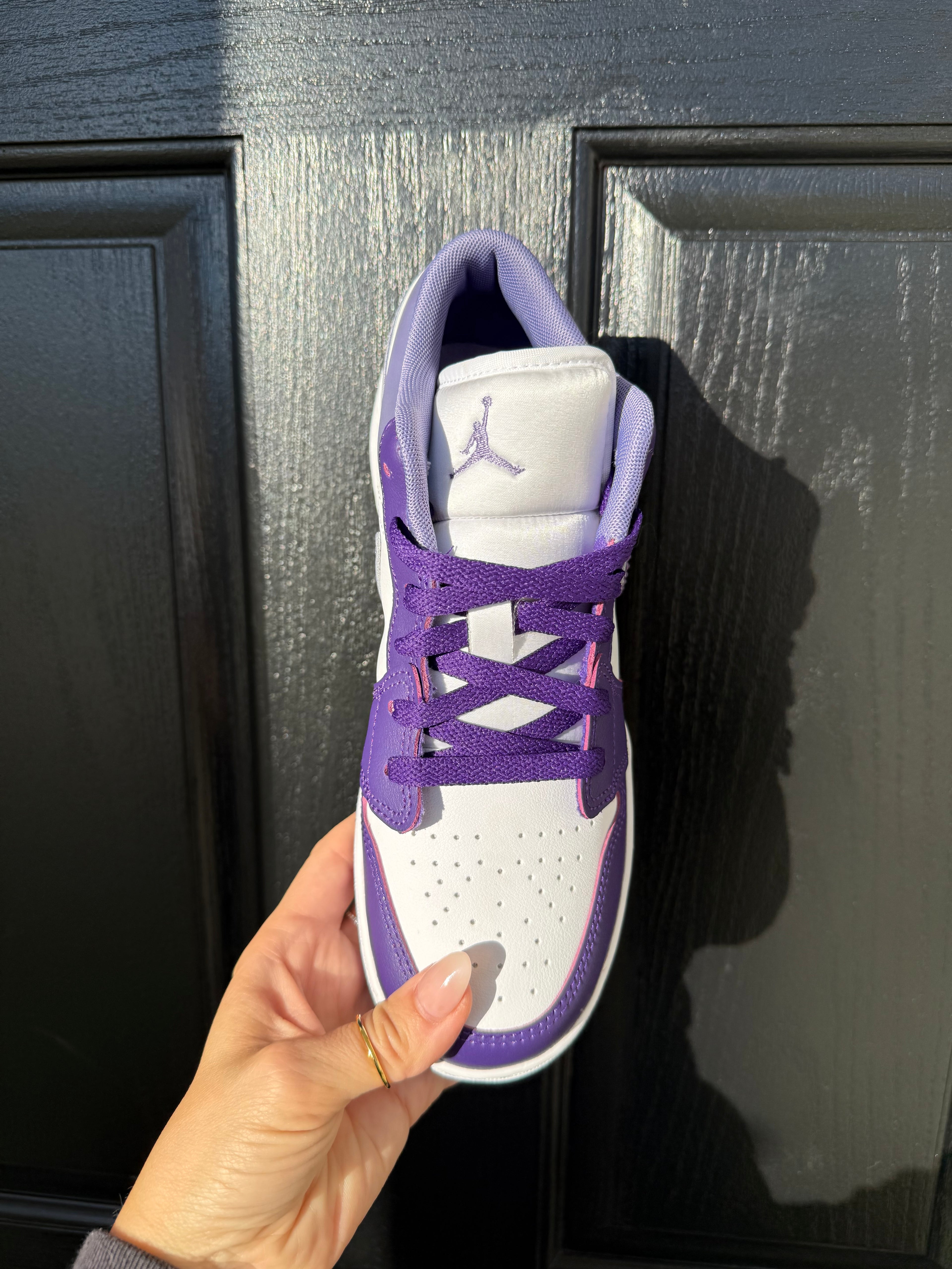 Purple Swarovski Women’s Air Jordan 1 Low Shoes