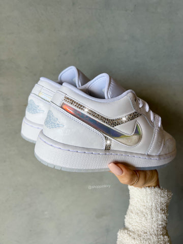 Edición especial Snowglobe Swarovski Zapatos Air Jordan 1 Low para mujer