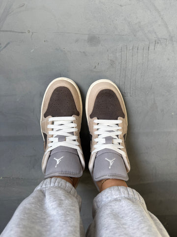 Neutral Tan Greige Swarovski Women’s Air Jordan 1 Low Shoes