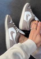 Neutral Greige Swarovski Women’s Air Jordan 1 Low Shoes
