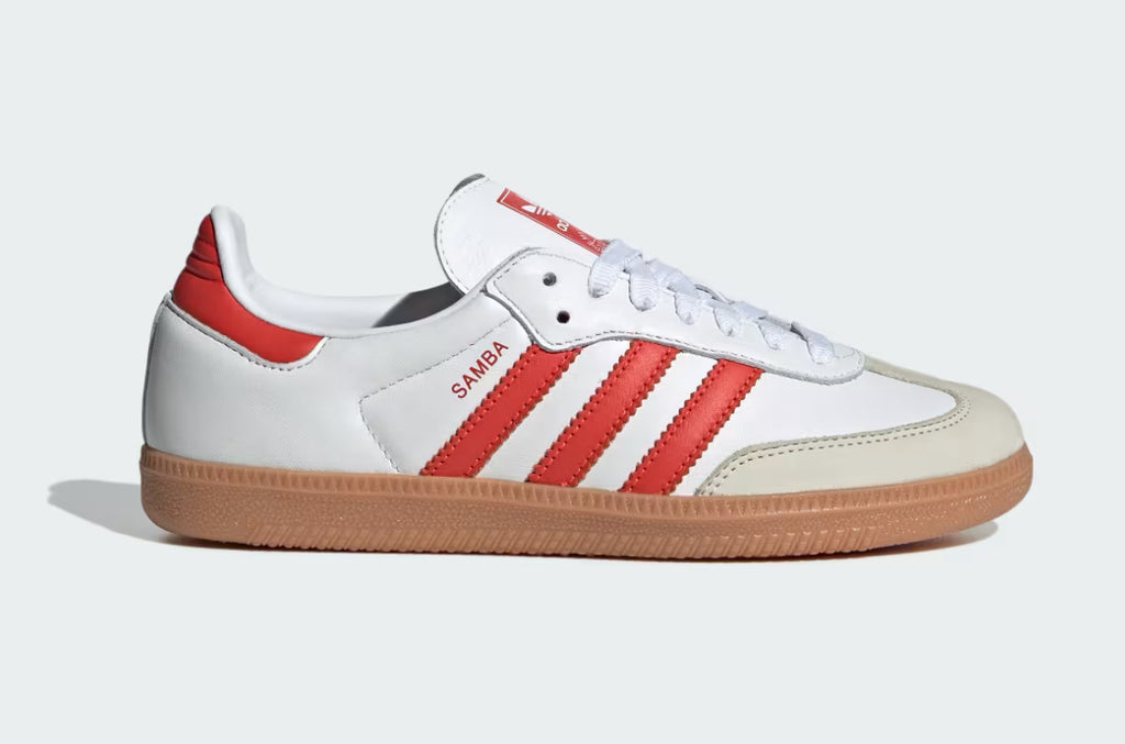 Pre-Order White Red Samba Swarovski Adidas Chiefs