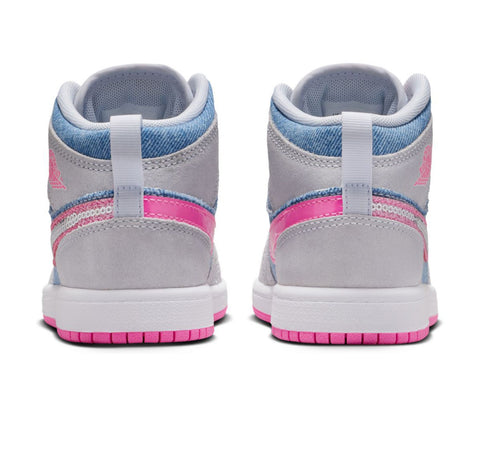 Pink Barbie Denim Baby Toddler Preschool Swarovski Jordan 1 Mid