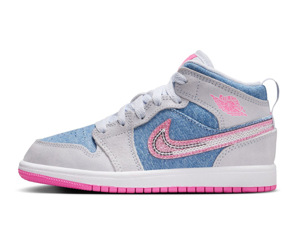 Pink Barbie Denim Baby Toddler Preschool Swarovski Jordan 1 Mid