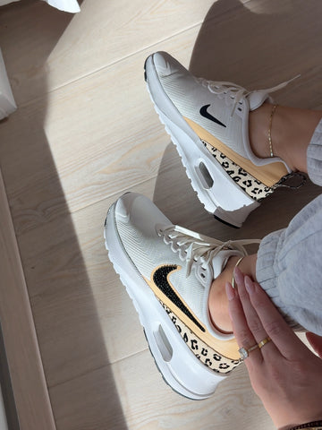 White Gold Leopard Animal Print Swarovski Womens Nike Air Max