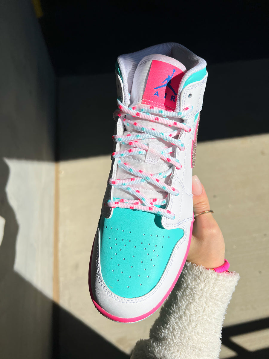Cotton Candy Swarovski Womenâs Air Jordan 1 Mid Shoes â Pink Ivy
