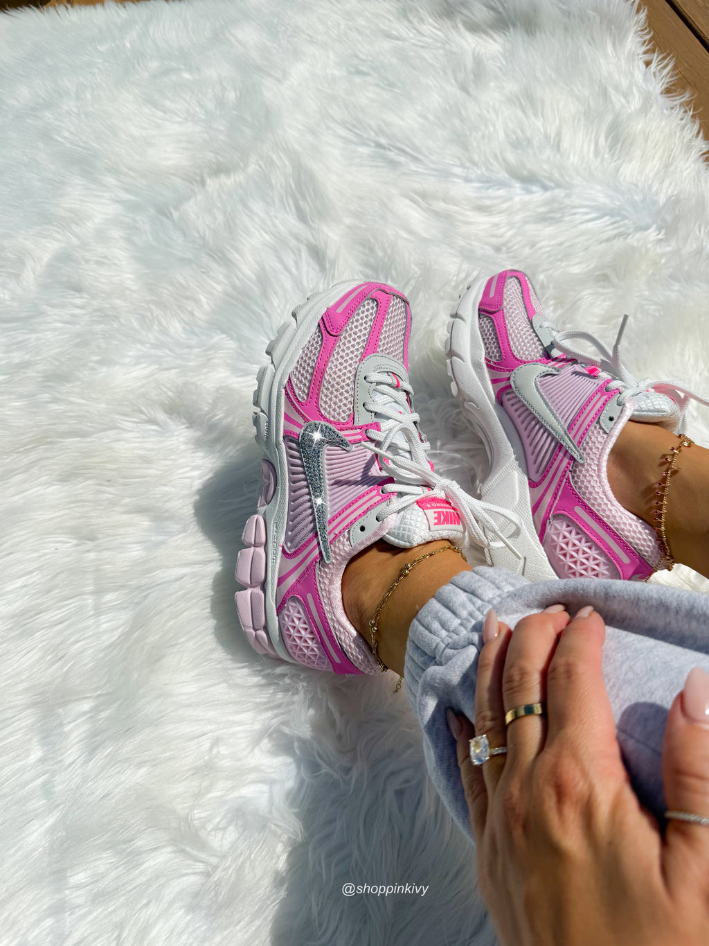 Bubblegum Hot Pink Swarovski Women Nike Vomero 5