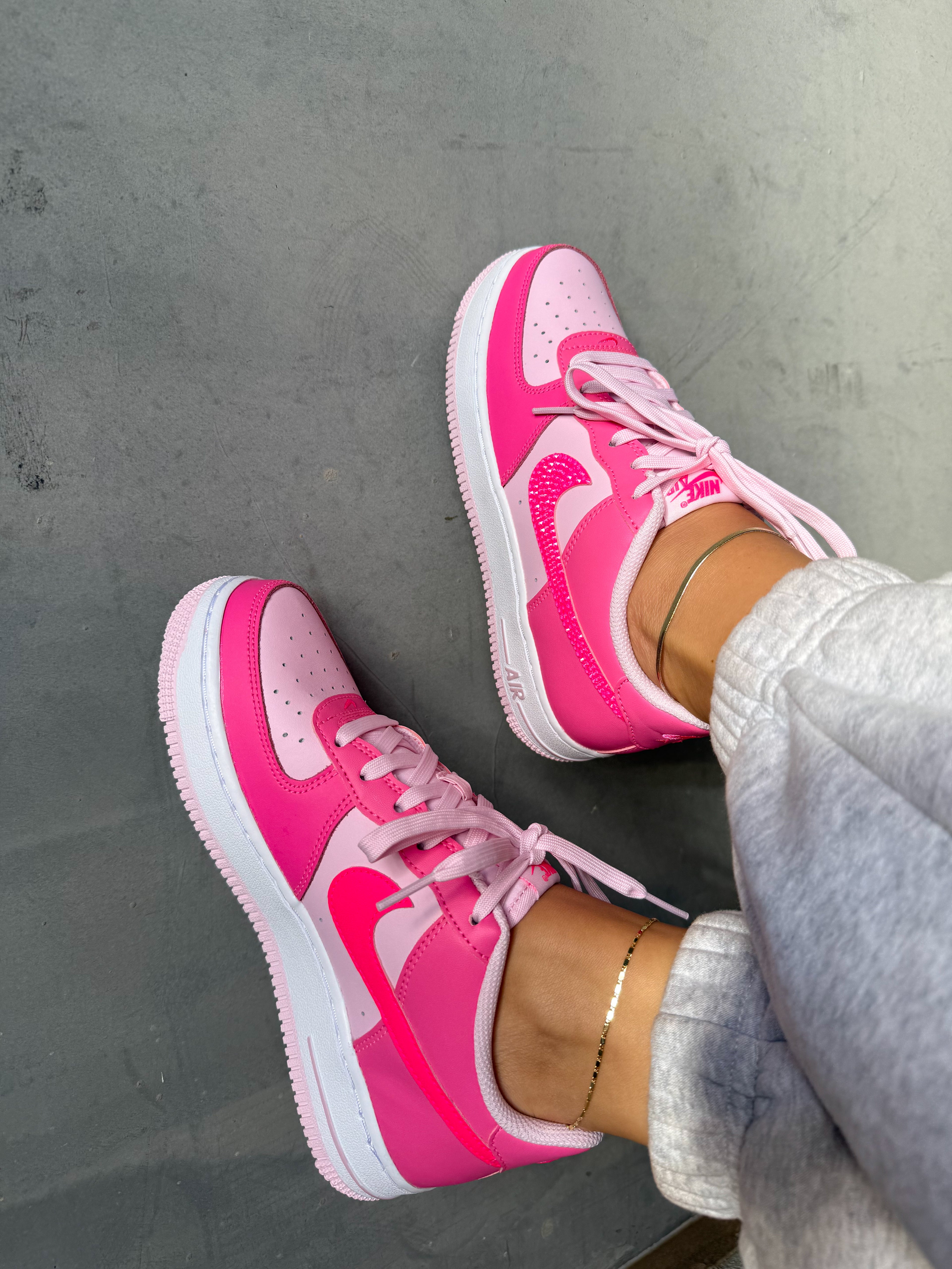 Zapatillas bajas Air Force 1 de mujer Swarovski en rosa chicle
