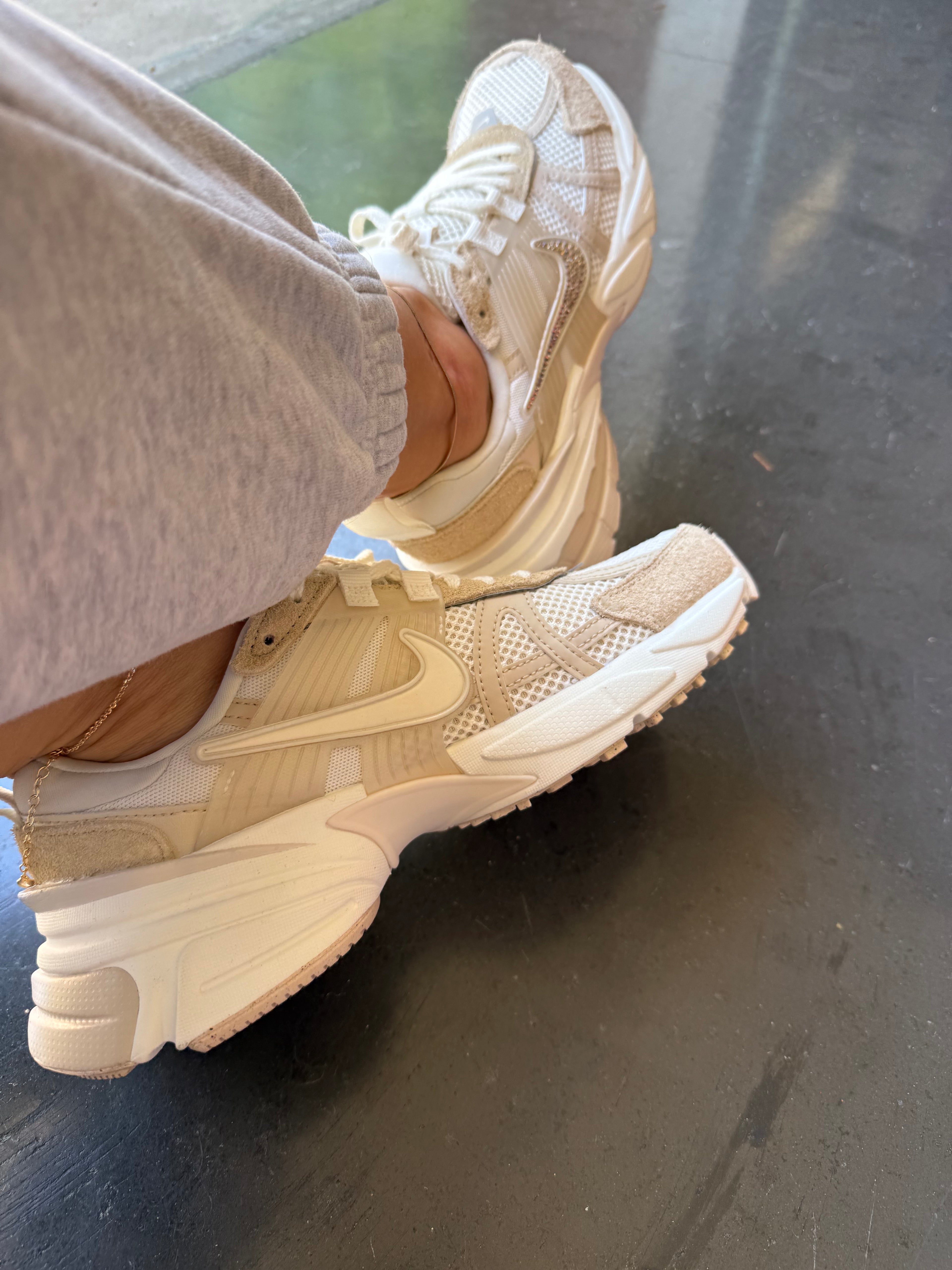 Neutral Cream Tan Swarovski Womens Nike Shoes