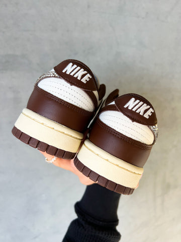 TALLA 7.5 Chocolate Swarovski Zapatos Nike Dunk para mujer